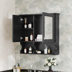 30 Inch Mirror Medicine Cabinet with Open Shelves — product image 2