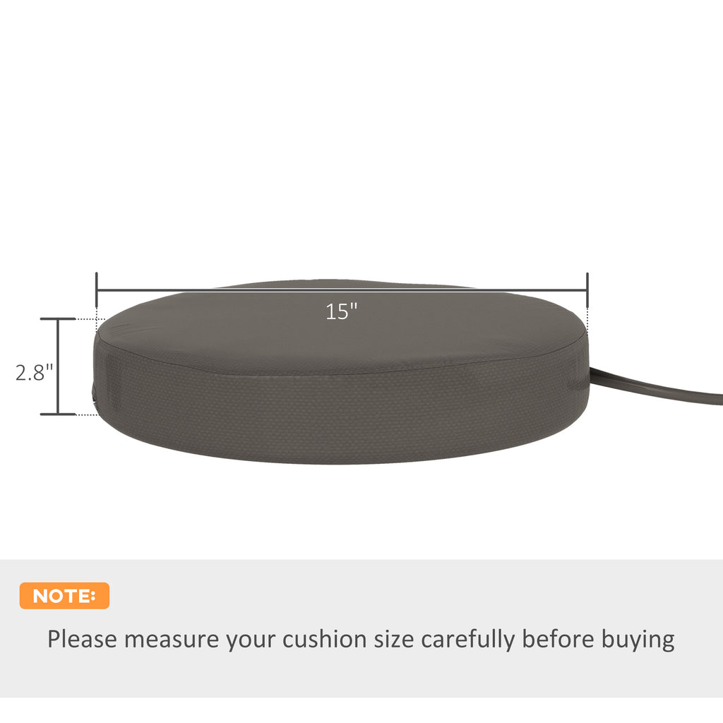 Patio Chair Cushions Set of 4 Round Seat Cushions for Dining Bistro Chairs Machine Washable, 15" x 15" x 3", Dark Gray — product image 2