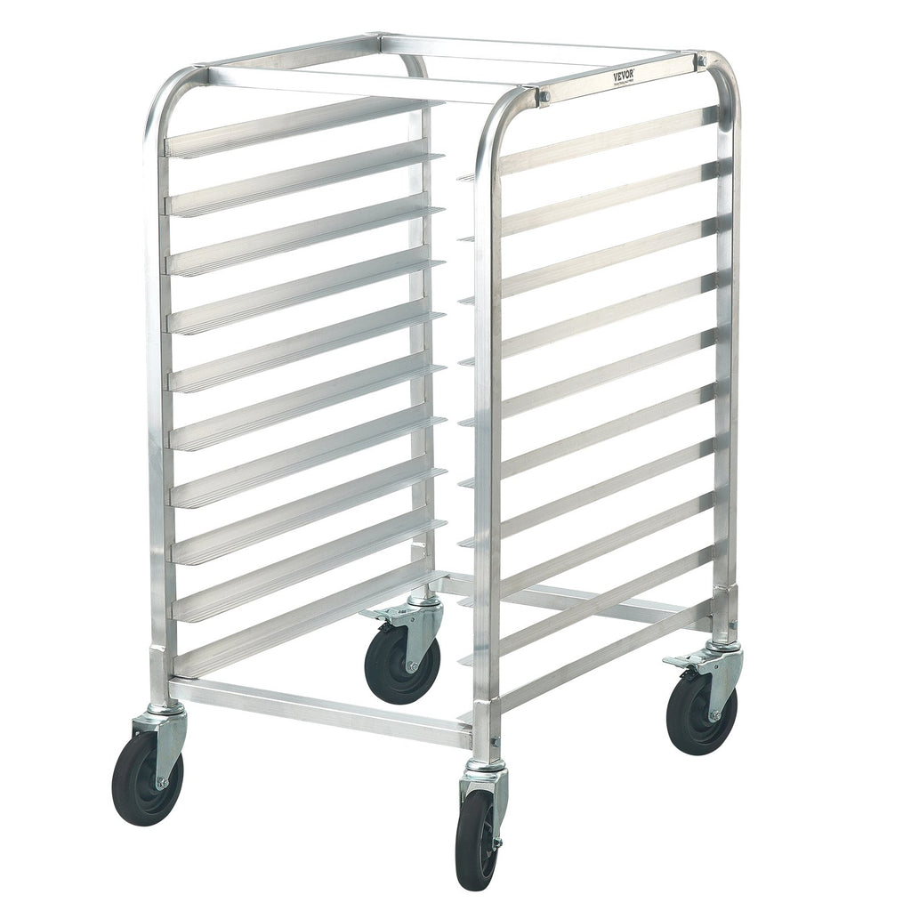 VEVOR Bun Pan Rack, 10-Tier Commercial Bakery Racks With Brake Wheels, Aluminum Racking Trolley Storage For Half & Full Sheet, Speed Rack For Kitchen Home, Bread Baking Equipment, — product image 1