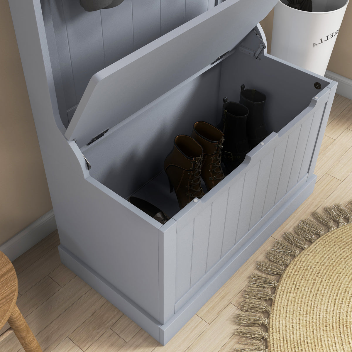 Entryway Hall Tree with Coat Rack and Sitting Bench — Mudroom Bench with Storage — product image 3