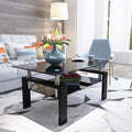 Rectangle Black Glass Coffee Table — Clear Coffee Table — product image 1