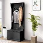 Entryway Hall Tree with Coat Rack and Sitting Bench — product image 3