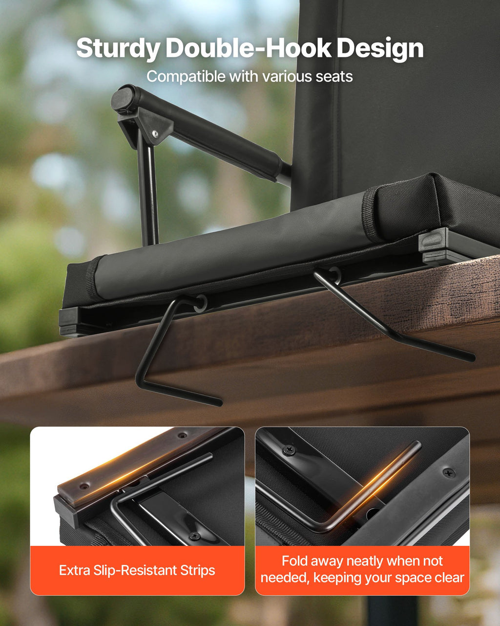 Stadium Seat, Portable Bleacher Seat With Armrest, Back Support And Thick Cushion, Bench Chair For Bleacher Includes Shoulder Strap, Hooks, Cup Holder, Black Football Bleachers Seats, 1PCS — product image 3