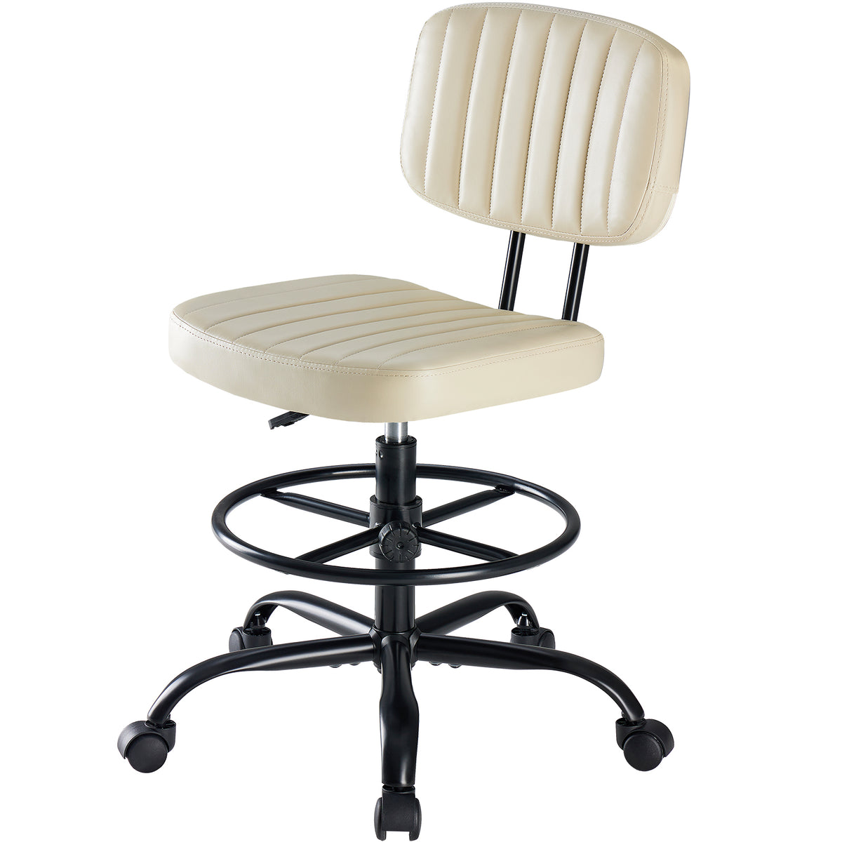 A Small Office Chair With A Low Back Support, A Height-adjustable Work Chair, And Equipped With 360-degree Rotating Wheels — product image 1
