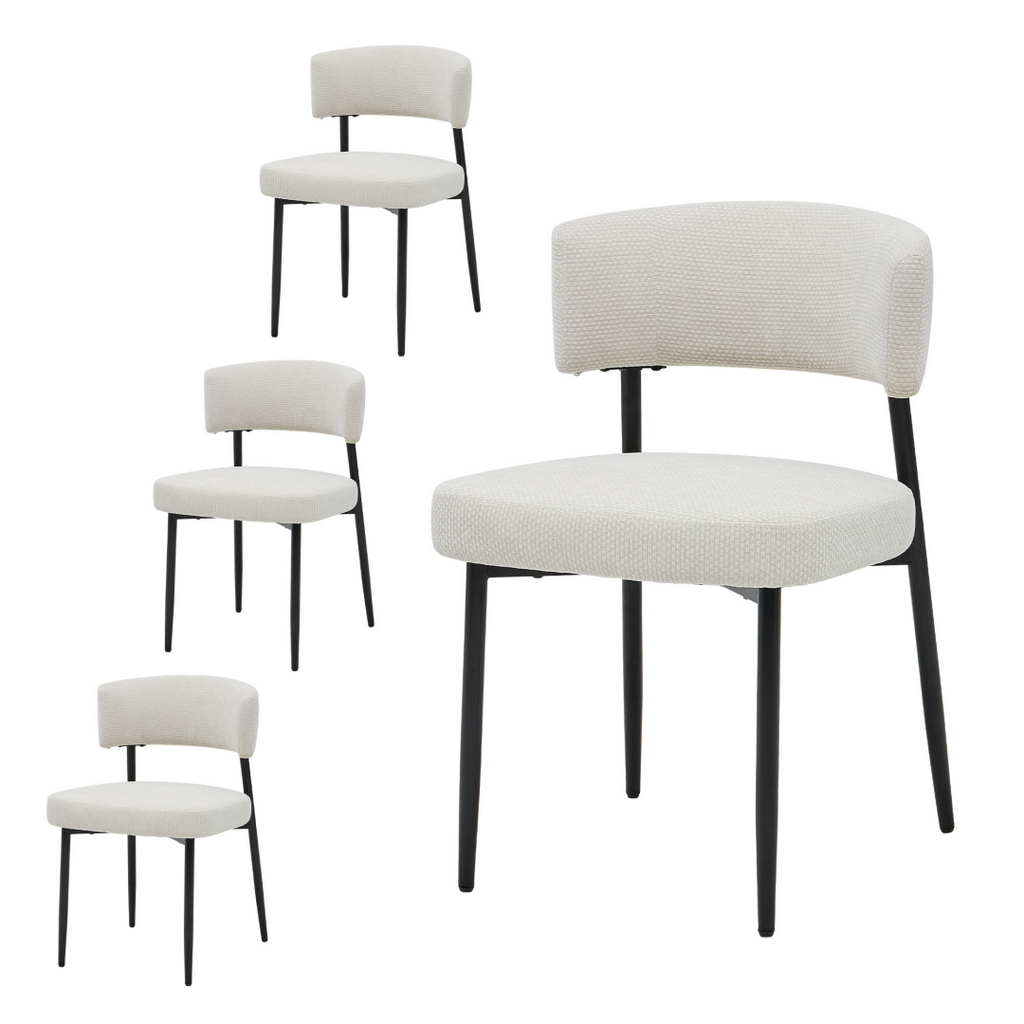 Modern Dining Chairs Set of 4 — Upholstered Dining Chairs with Curved Backrest — product image 1