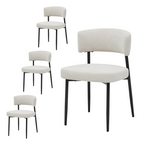 Modern Dining Chairs Set of 4 — Upholstered Dining Chairs with Curved Backrest — product image 1