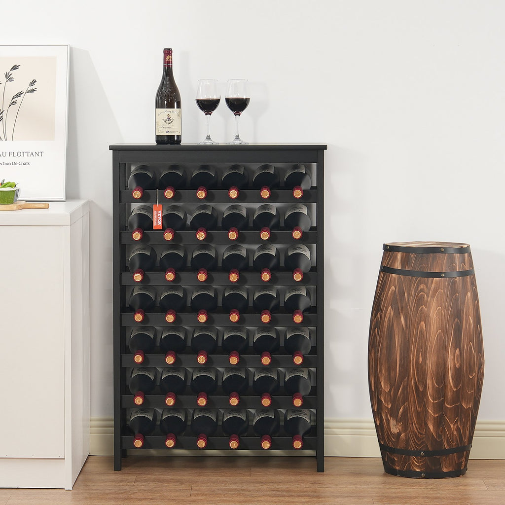42 Bottle 7-Tier Modular Wine Rack Bamboo Wood Display Shelf with Tabletop — product image 1