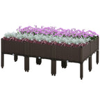 6 Piece Raised Garden Bed with Legs, Planter Box Raised Bed to Grow Flowers, Herbs & Vegetables, Brown — product image 1