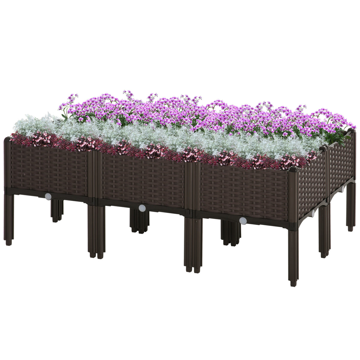 6 Piece Raised Garden Bed with Legs, Planter Box Raised Bed to Grow Flowers, Herbs & Vegetables, Brown — product image 1
