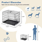 Single Door Dog Cage - Durable Metal Pet Kennel, Secure Lock, Collapsible Design, Removable Tray For Easy Cleaning, Portable Puppy Cage — product image 3