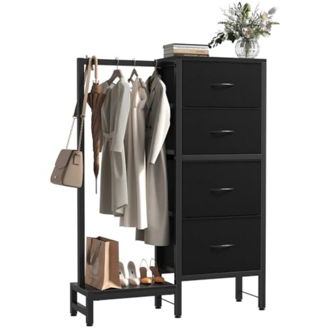 4-in-1 Storage Set, Equipped With Hanging Rack, Clothing Rack, Shoe Rack, Bag Hook And High-level Storage Tower — product image 2