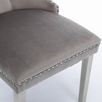 High-end Tufted Solid Wood Contemporary Velvet Upholstered Dining Chair With Chrome Stainless Steel Plating Legs,Nailhead Trim — product image 2