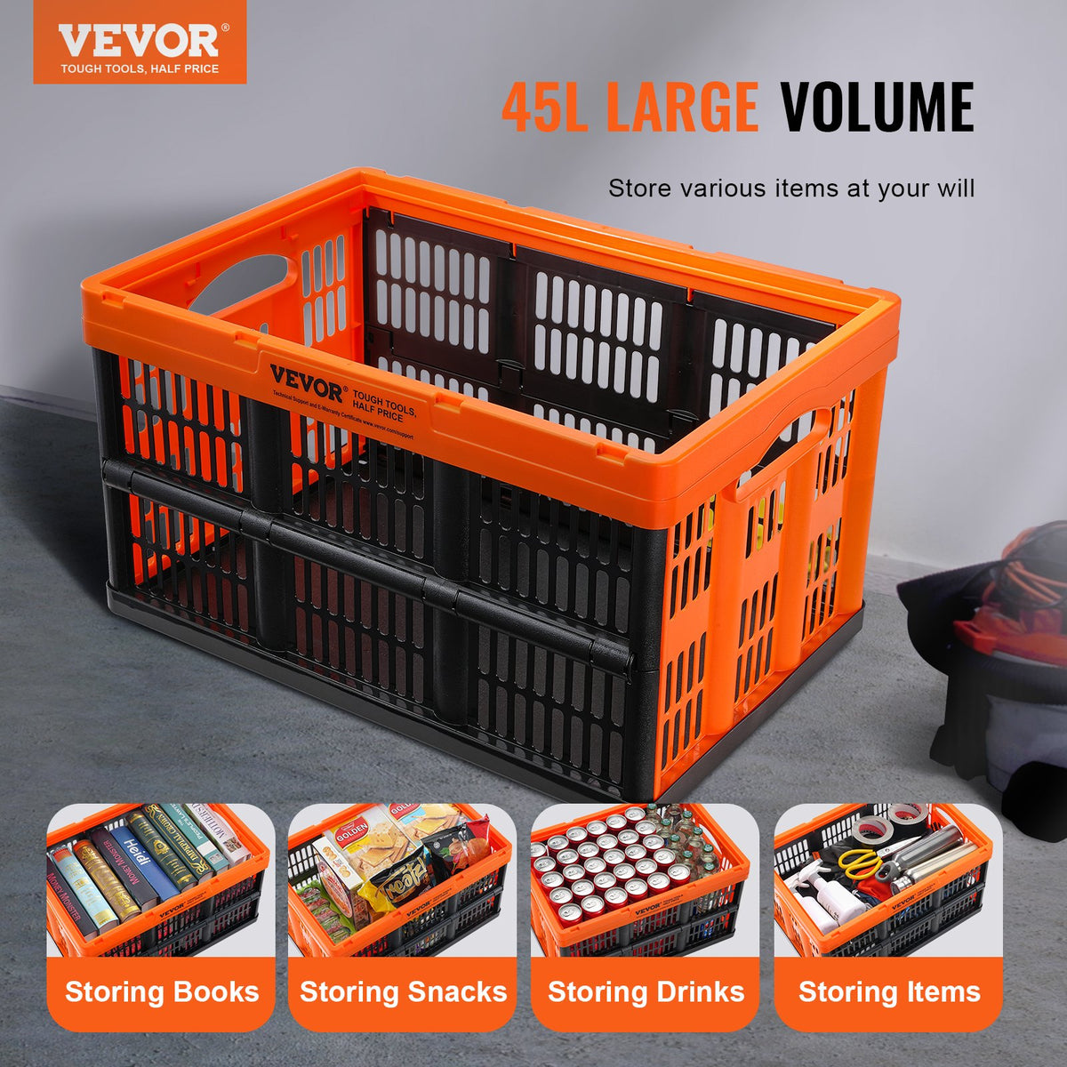 Collapsible storage bins used for household organization