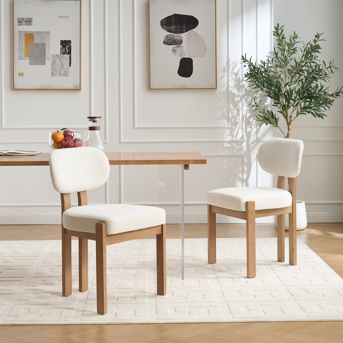 Wooden Dining Chairs Set of 2 — Farmhouse Dinner Chair for Kitchen Dining Room — product image 1