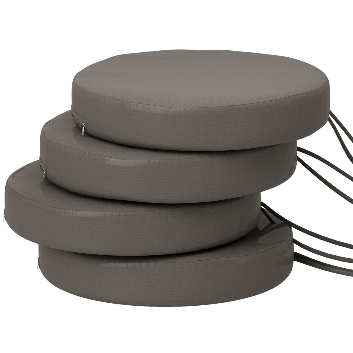 Patio Chair Cushions Set of 4 Round Seat Cushions for Dining Bistro Chairs Machine Washable, 15" x 15" x 3", Dark Gray — product image 1