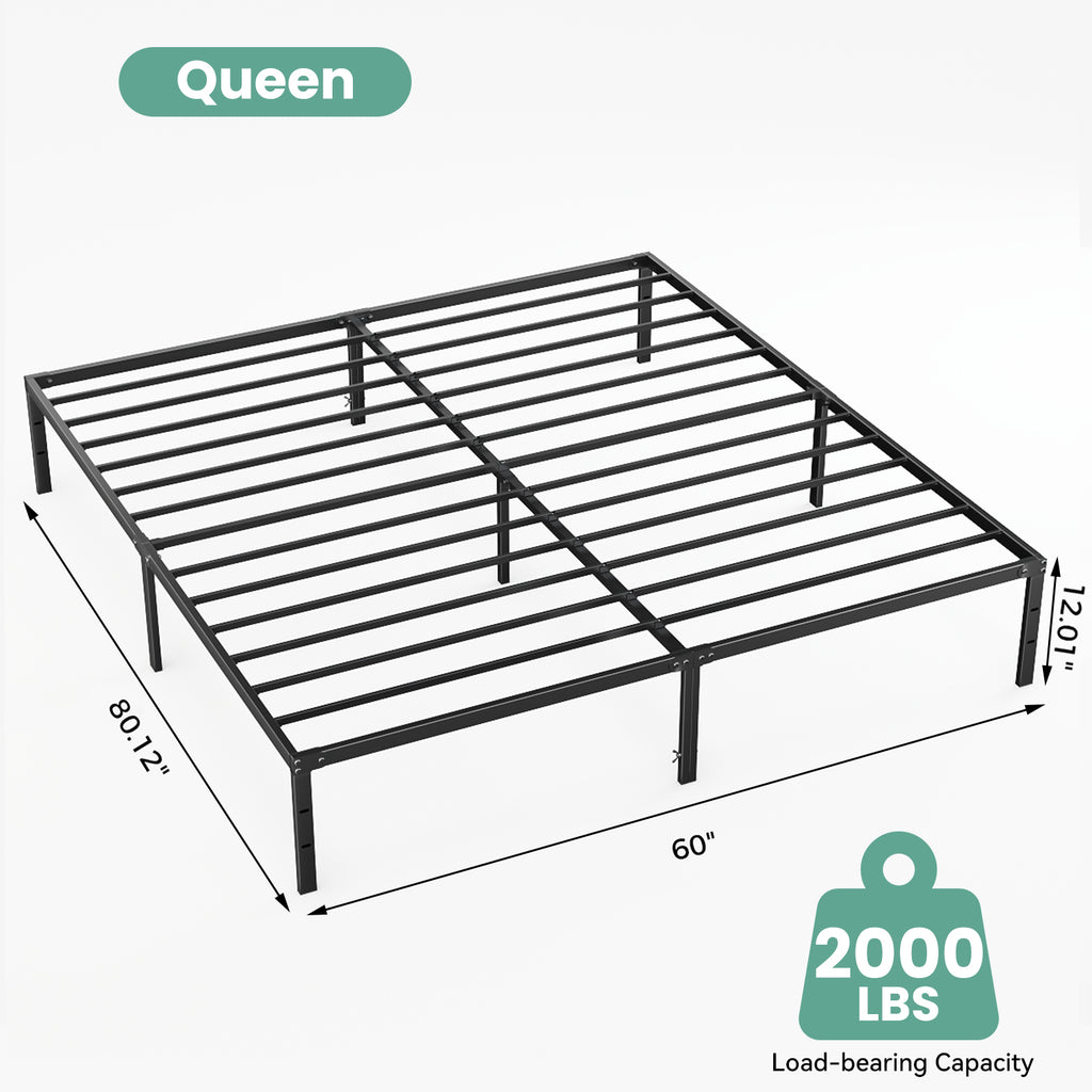 Sturdy And Durable Metal Base Frame, Noiseless Sturdy Steel Crossbars, Under-bed Storage Space, No Need For Box Springs — product image 2