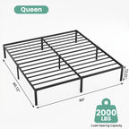 Sturdy And Durable Metal Base Frame, Noiseless Sturdy Steel Crossbars, Under-bed Storage Space, No Need For Box Springs — product image 2