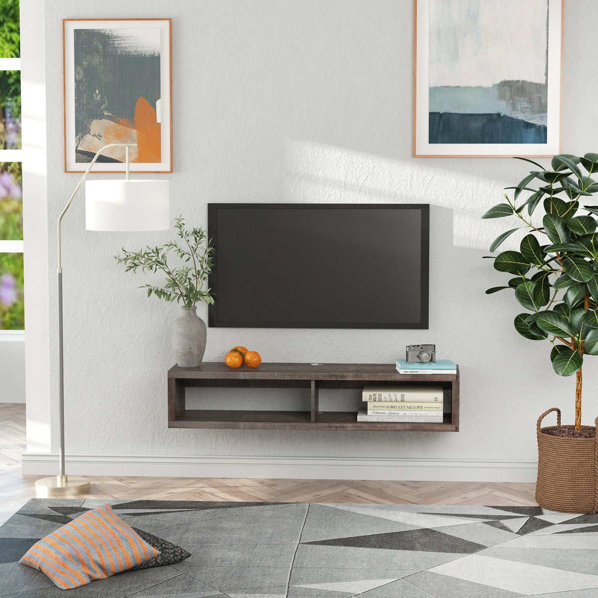 Wall Mounted TV Stand — Dark Grey — product image 1