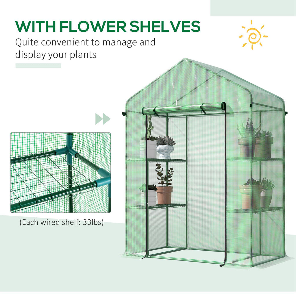 56" X 29" X 77" Walk-in Greenhouse — Garden Hot House with 3 Tier Shleves — product image 3