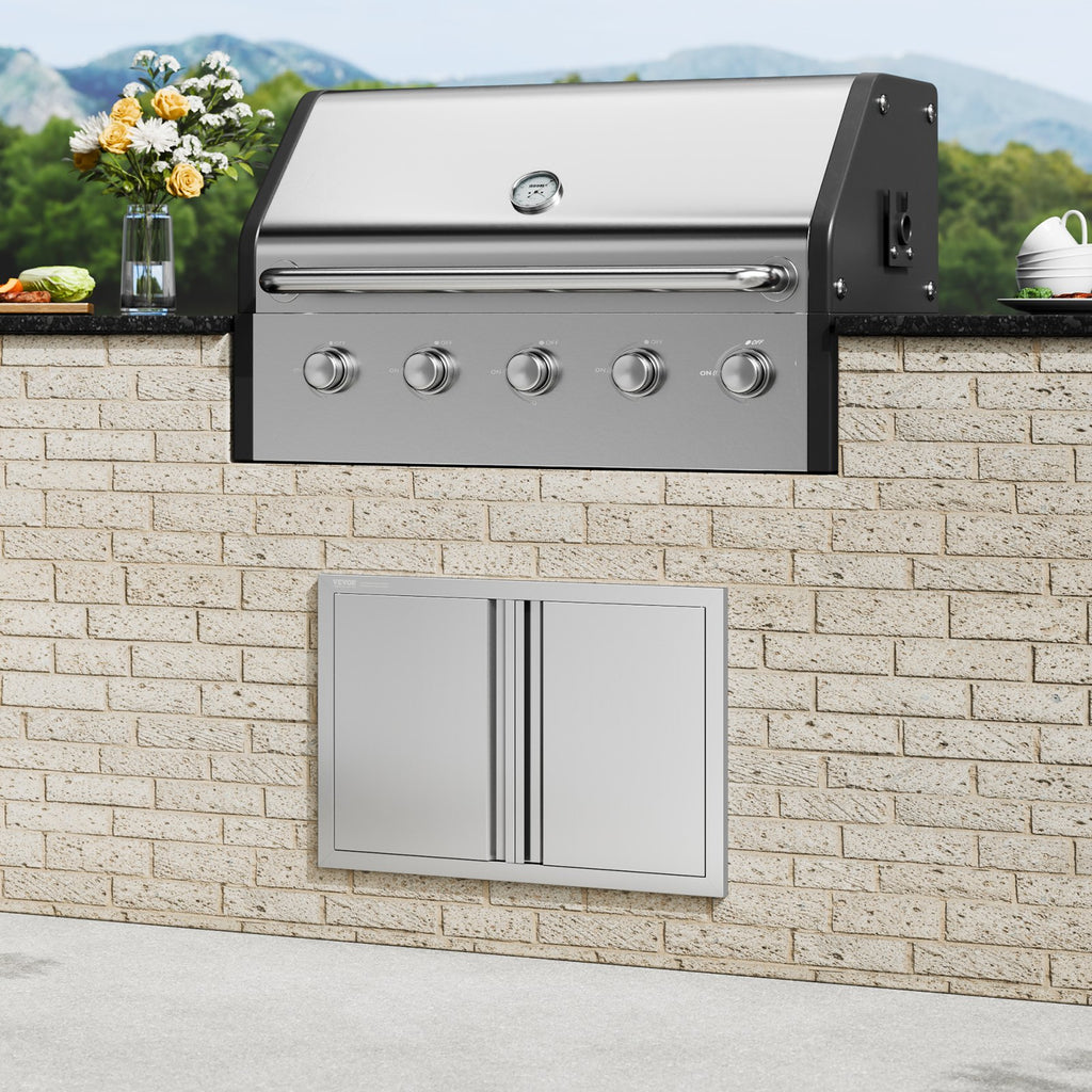 BBQ Access Door — 28w X 19h Inch Double Outdoor Kitchen Door — product image 1