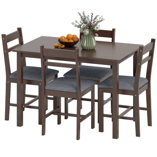 5-Piece Solid Wood Dining Table Set for 4 — product image 1