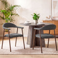 2 Chair Set - A Modern Kitchen Side Chair Set With Curved Backrests And Linen Upholstery, Accompanied By Metal Decorative Chairs — product image 1
