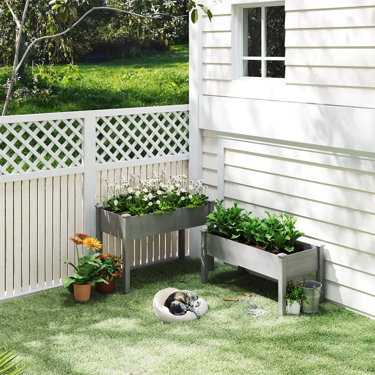 2 Tier Raised Garden Bed — Wooden Elevated Planter Box with Legs — product image 2