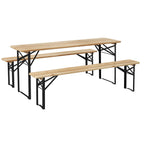 6 Portable Picnic Table and Bench Set, Outdoor Wooden Folding Camping Dining Table Set for Patio Garden Outdoor Activities — product image 1