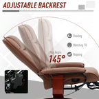 Swivel Recliner Chair — Pu Leather Reclining Armchair with Retractable Footrest — product image 3