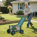 Rolling Garden Seat With Wheel 400LB Heavy Duty Metal Garden Cart With Storage — product image 1