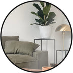 24 Inch Black Metal Framed Round Bathroom Mirror for Wall. W2203p182012 — product image 1