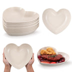 10-Piece White Heart Plates Set