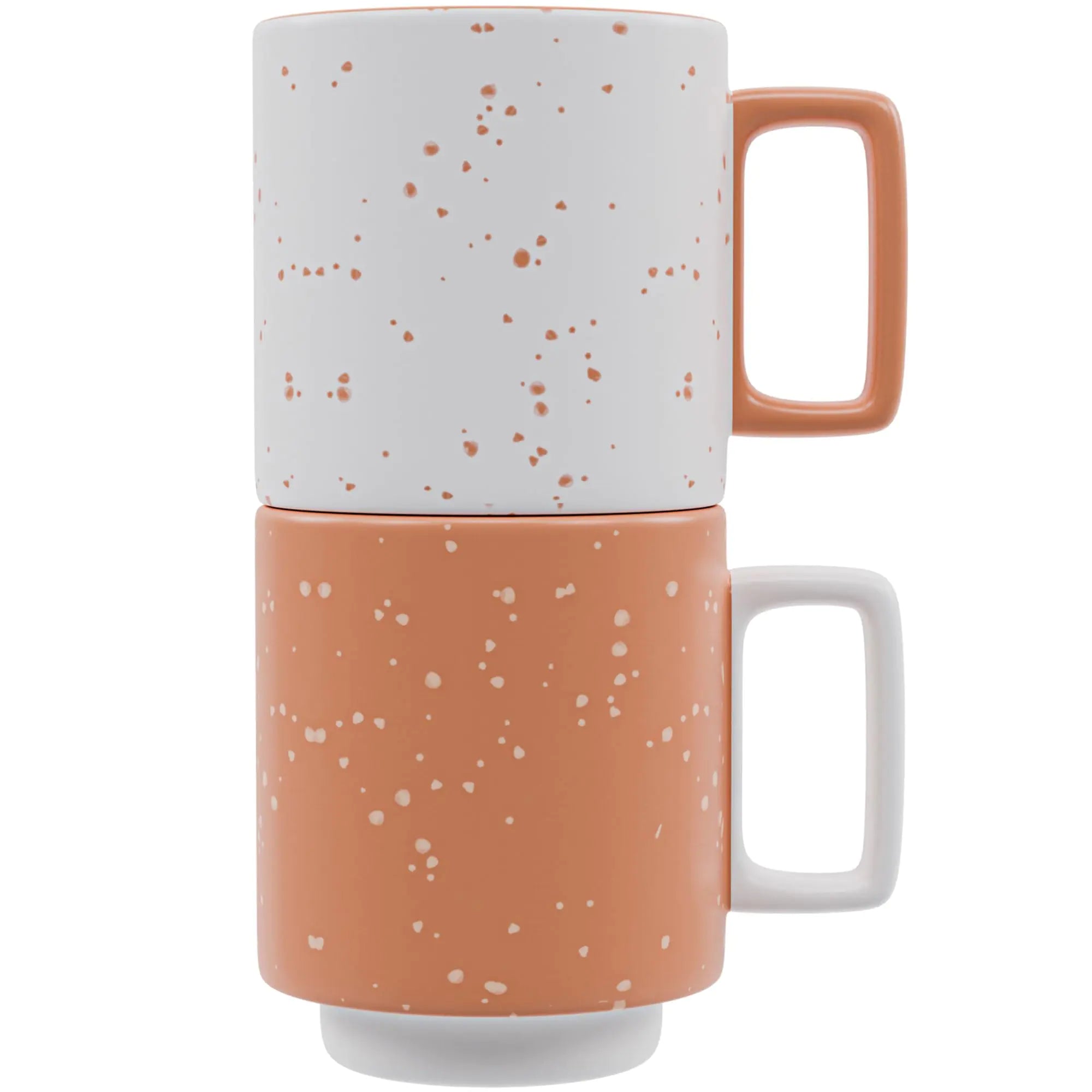 Chic Stackable Ceramic Coffee Mugs 2-Piece Set