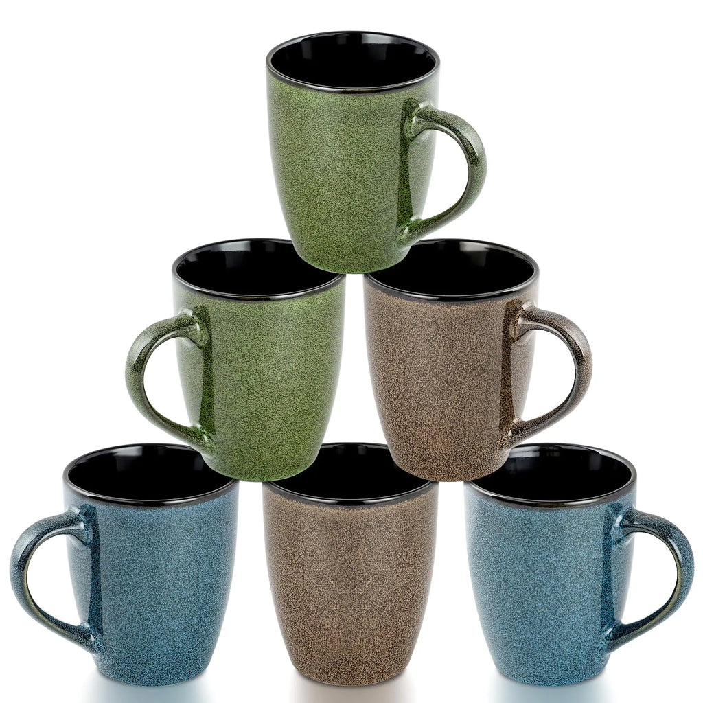 SEDEME 12oz Ceramic Coffee Mug Set - 6 Pack