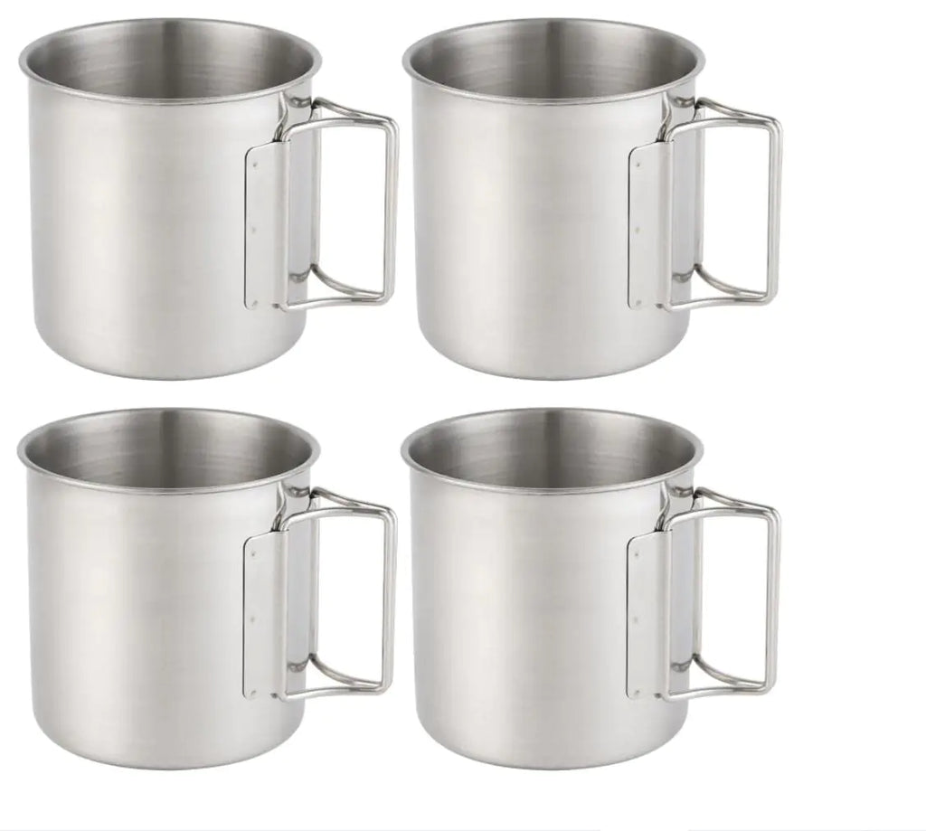 Falafale 22oz Outdoor Stainless Steel Mug Set with Folding Handles