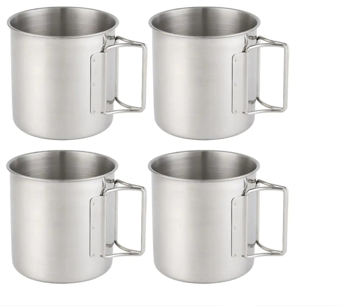 Falafale 22oz Outdoor Stainless Steel Mug Set with Folding Handles