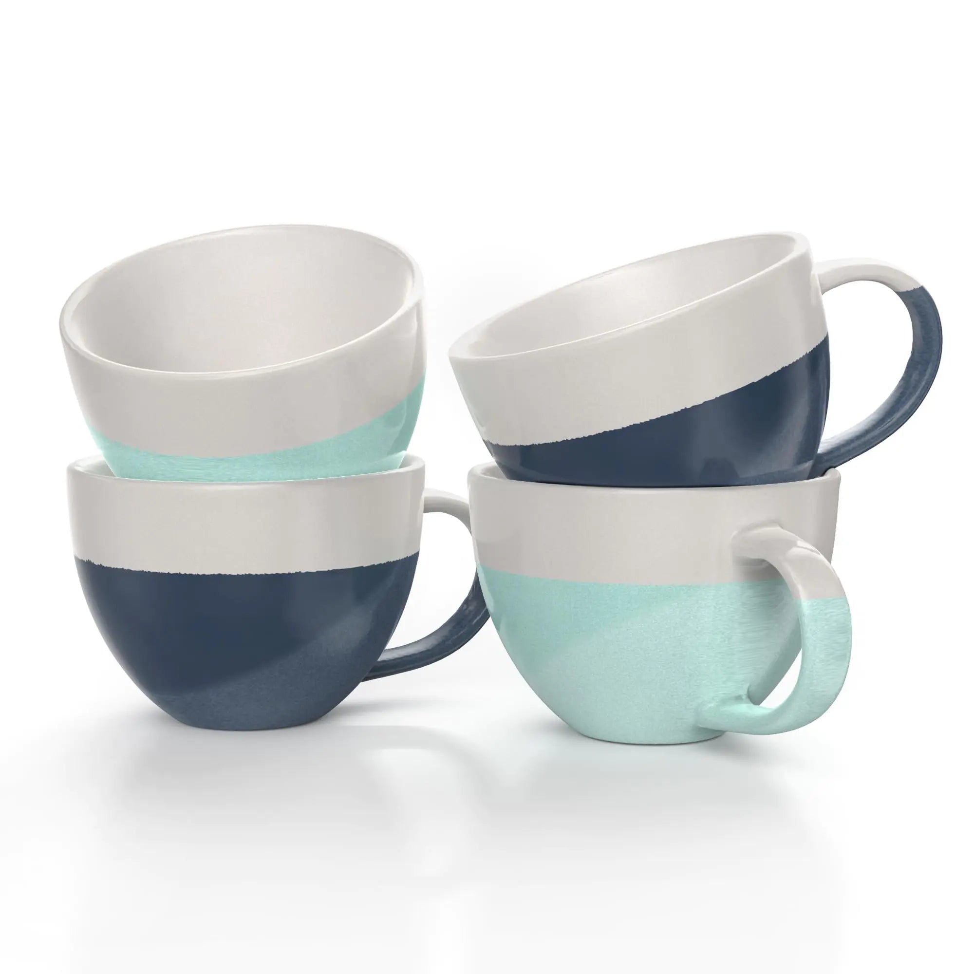 Francois & Mimi 16oz Ceramic Wide-Mouth Mugs - Set of 4
