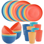 32pc Wheat Straw Dinnerware Set for 8