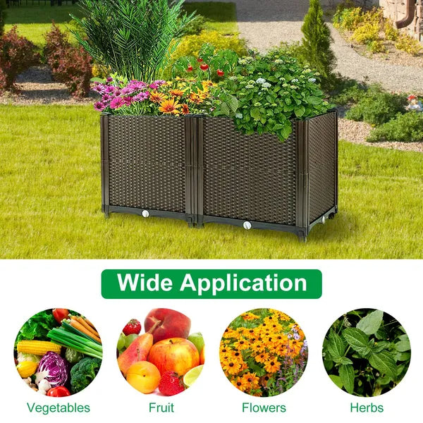 Raised Garden Bed Plant Growth Box with Self-Watering System for Garden Patio Balcony — product image 3
