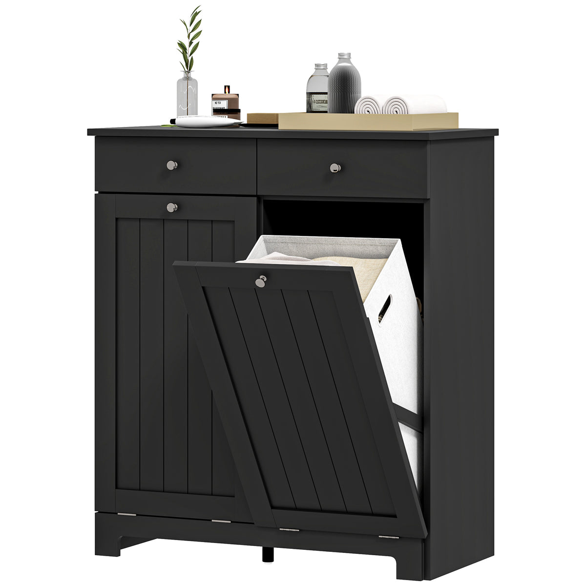 Laundry Hamper Cabinet — Laundry Cabinet with 2 Tilt Out Laundry Baskets and 2 Drawers — product image 1