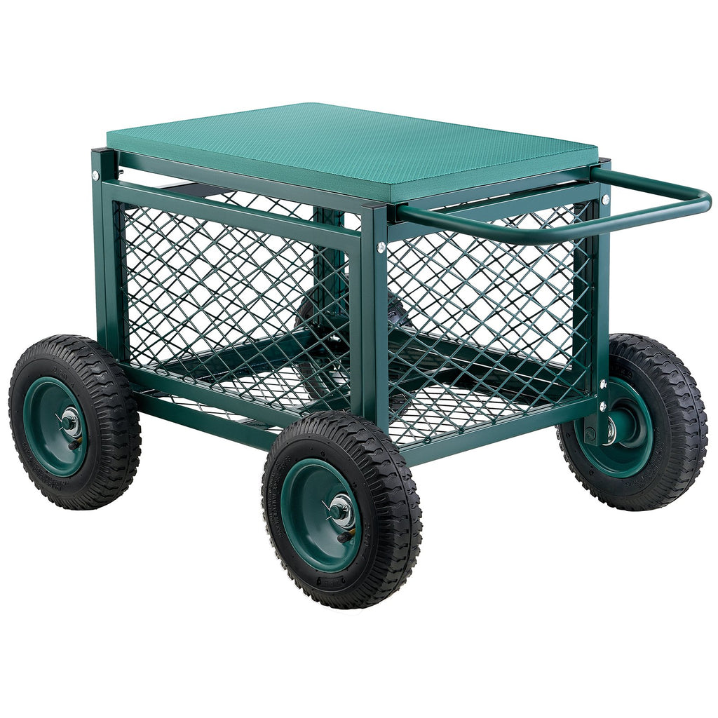 Rolling Garden Seat With Wheel 400LB Heavy Duty Metal Garden Cart With Storage — product image 2