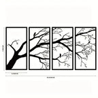 Iron Bare Branch & Bird 4-Panel Wall Art — Minimalist Style Wall Hanging — product image 2