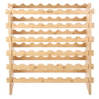VEVOR 48 Bottle Stackable Modular Wine Rack Bamboo Wood Display Shelf 6-Tier — product image 1