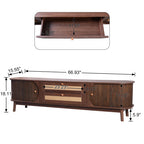 Rattan TV Stand for Tvs Up to 75'' — Modern Farmhouse Media Console — product image 2
