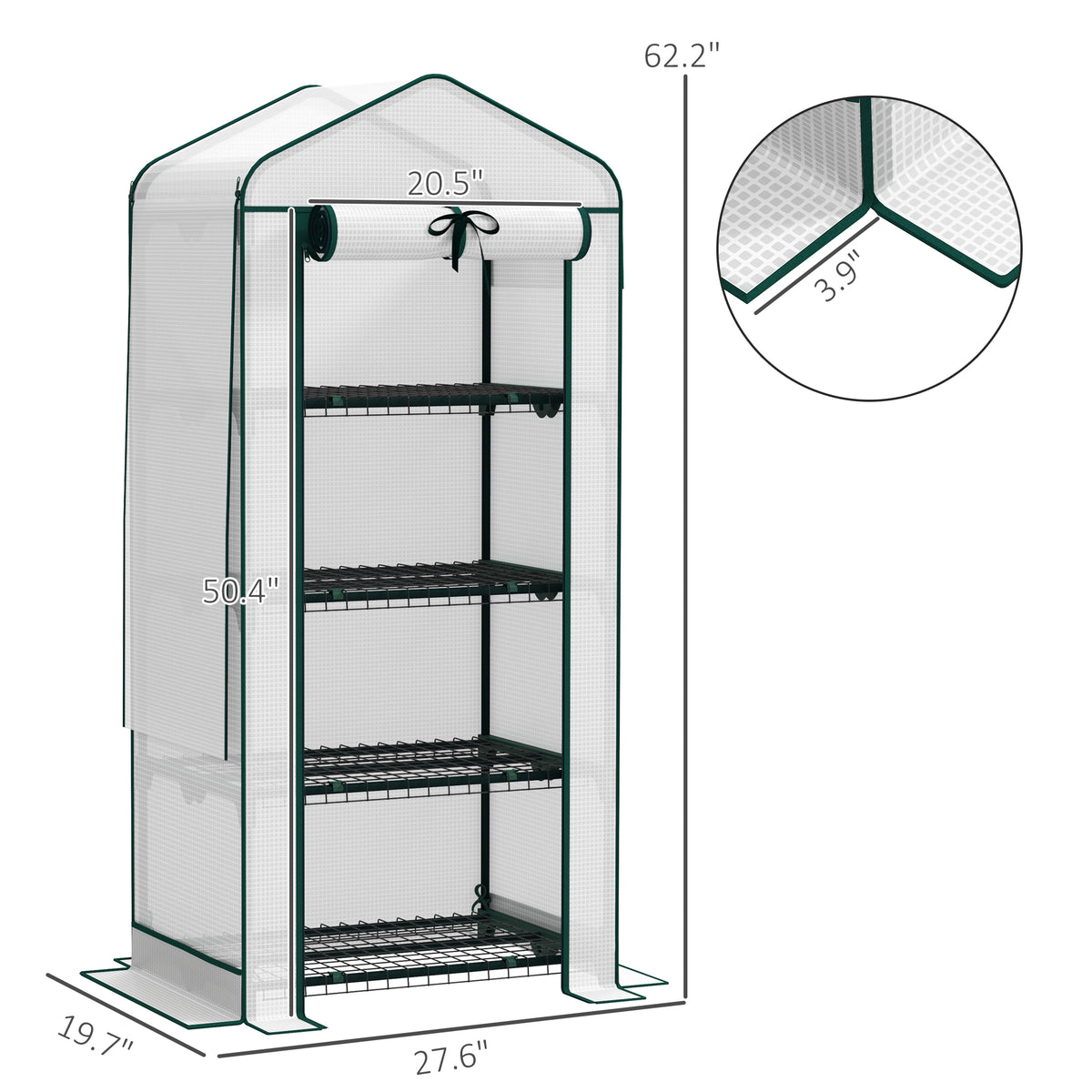 Mini Greenhouse with Screen Roof — White — product image 2