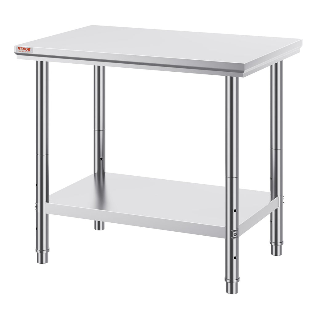 Stainless Steel Prep Table — 35 X 24 X 31 Inch — product image 1