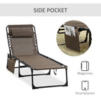 Chaise Lounge Chair Outdoor — Folding Bed Cot with Removable Pillow for Garden — product image 2