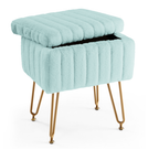 A Low Stool With Storage Function, Featuring 4 Metal Legs, Suitable For Use In The Bathroom, Living Room And Bedroom. — product image 1