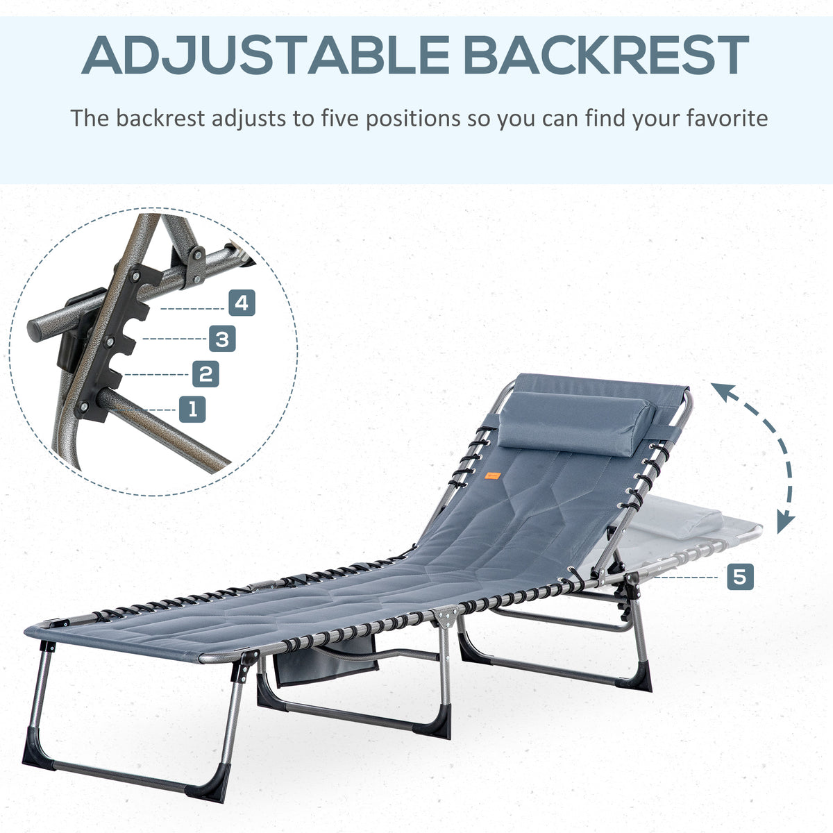 Padded Folding Chaise Lounge Chair — product image 3