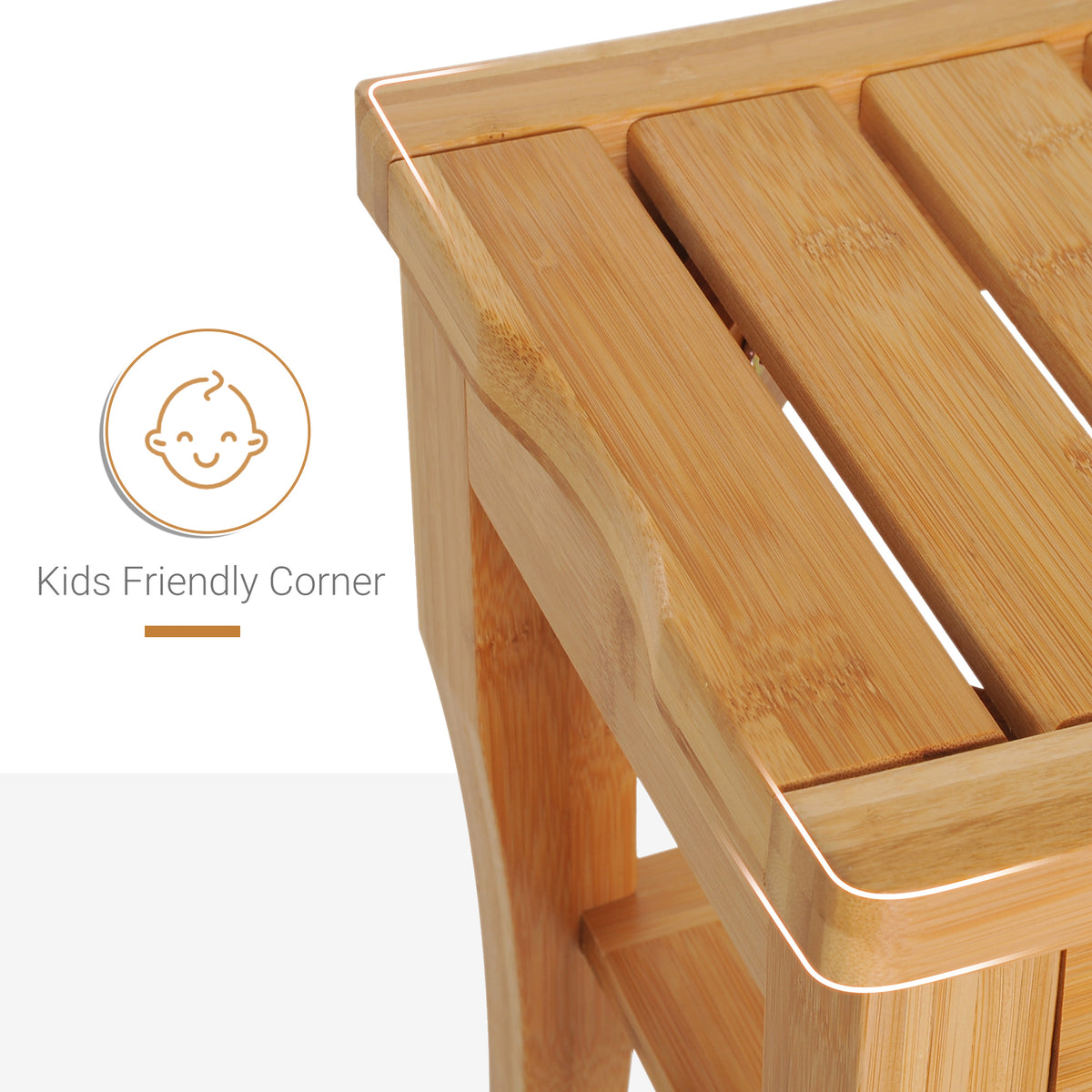 Long Bamboo Shower Bench Seat — product image 3